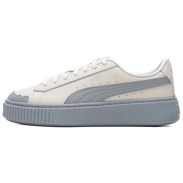 PUMA Basket Platform Shoes 'Pearl White Blue' Women's