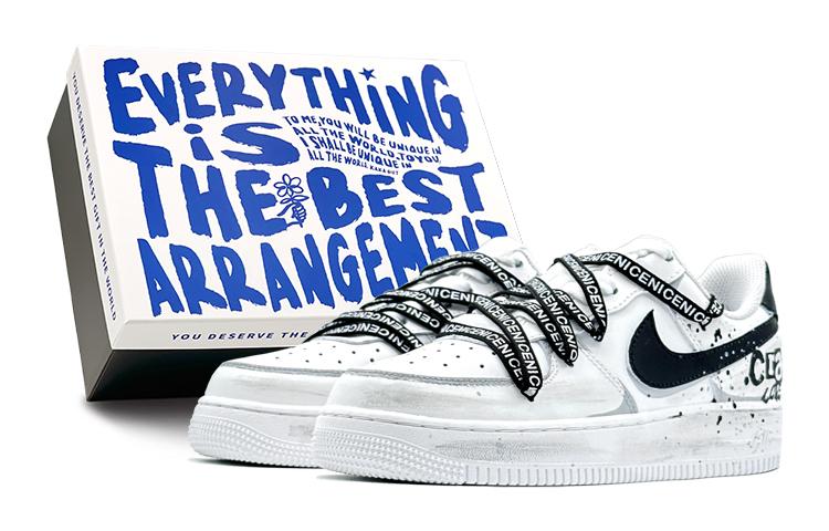 Nike Air Force 1 Low Slip-Resistant Cushioning Low-Top Skateboard Shoes Men's Gray White