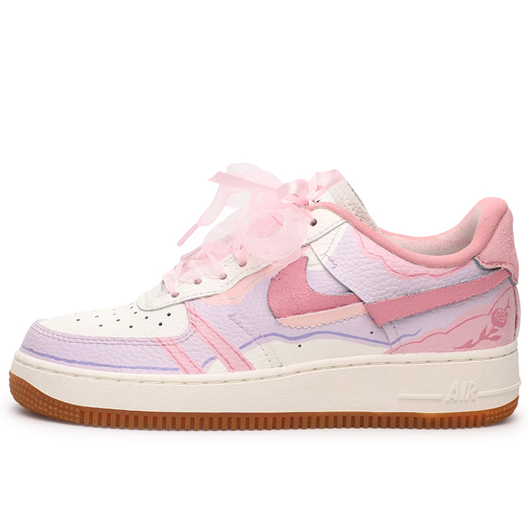 Nike Air Force 1 Low Top Skateboard Shoes Women's Girly Pink
