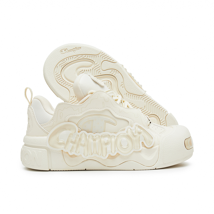 Champion Puffy Jelly Shoes Low Top Skateboard Shoes Unisex Milk White/Linen