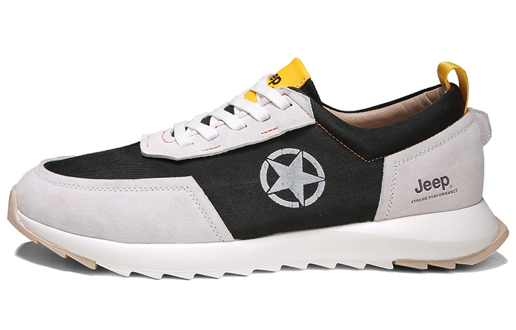 Jeep Lightweight Low Top Skateboard Shoes Men's Black White