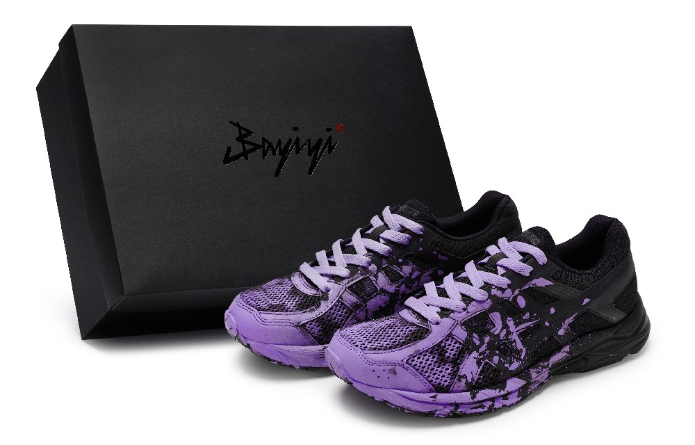 Asics Gel-Contend 4 Anti-Slip Wear-Resistant Low-Top Running Shoes Men's Black Purple