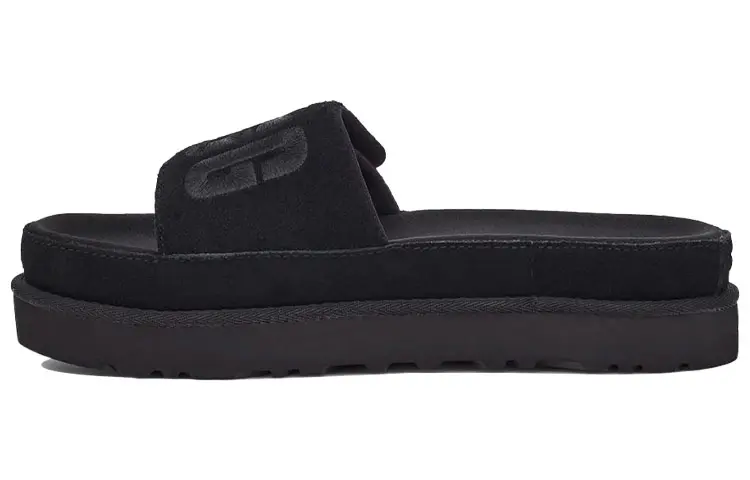 UGG Laton Slide Thick Sole Black Slippers Women's