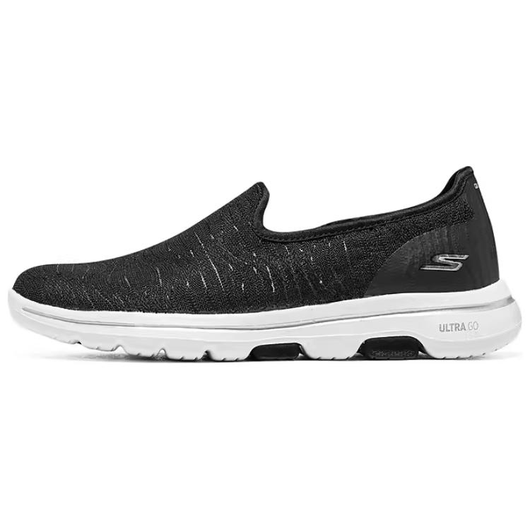 Skechers Go Walk 5 Anti-Slip Wear-Resistant Breathable Lightweight Low-Top Casual Shoes Women's Black White