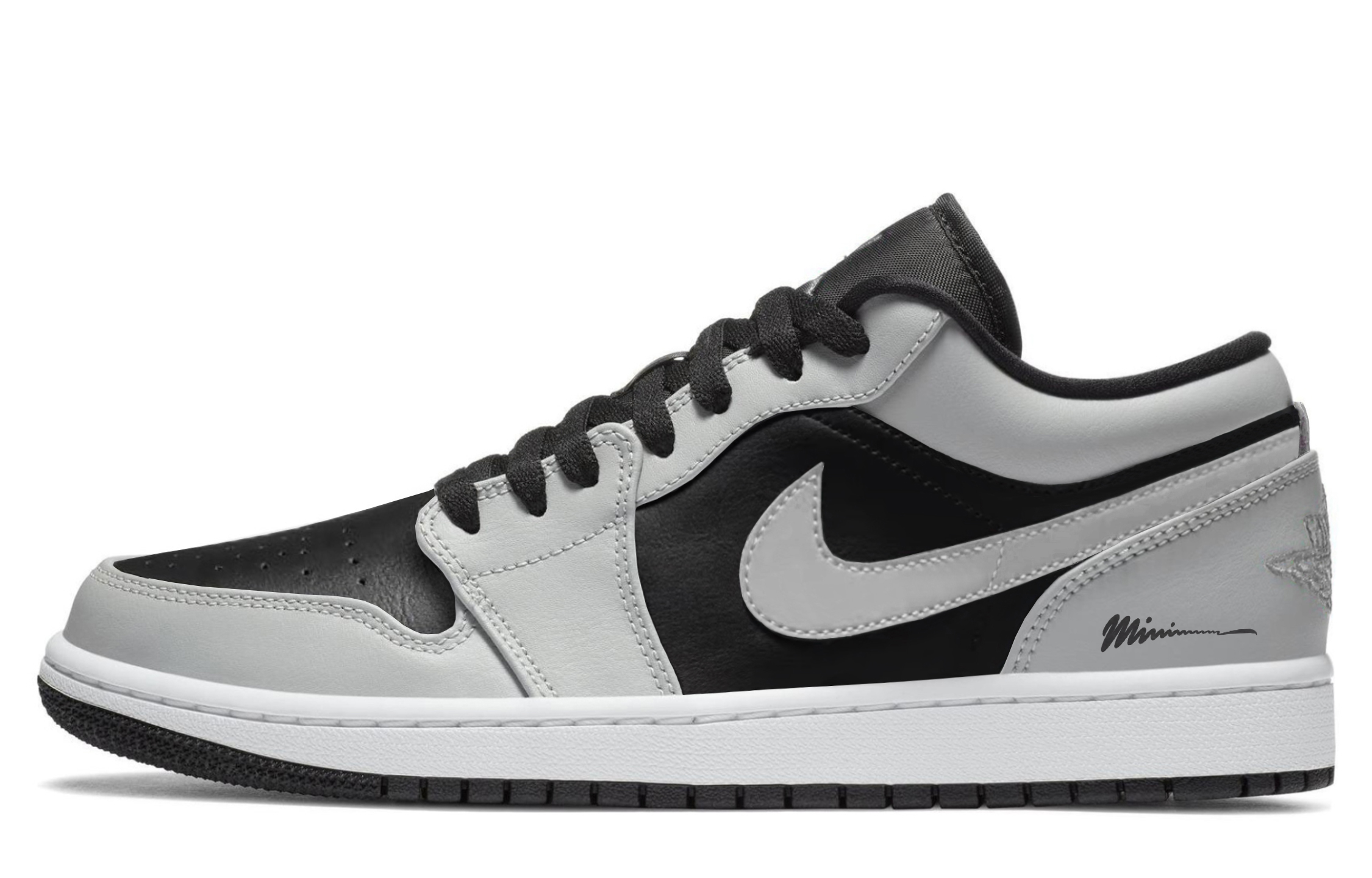 Jordan Air Jordan 1 Abrasion Resistant Low top Vintage Basketball Shoes Unisex Shadow Gray