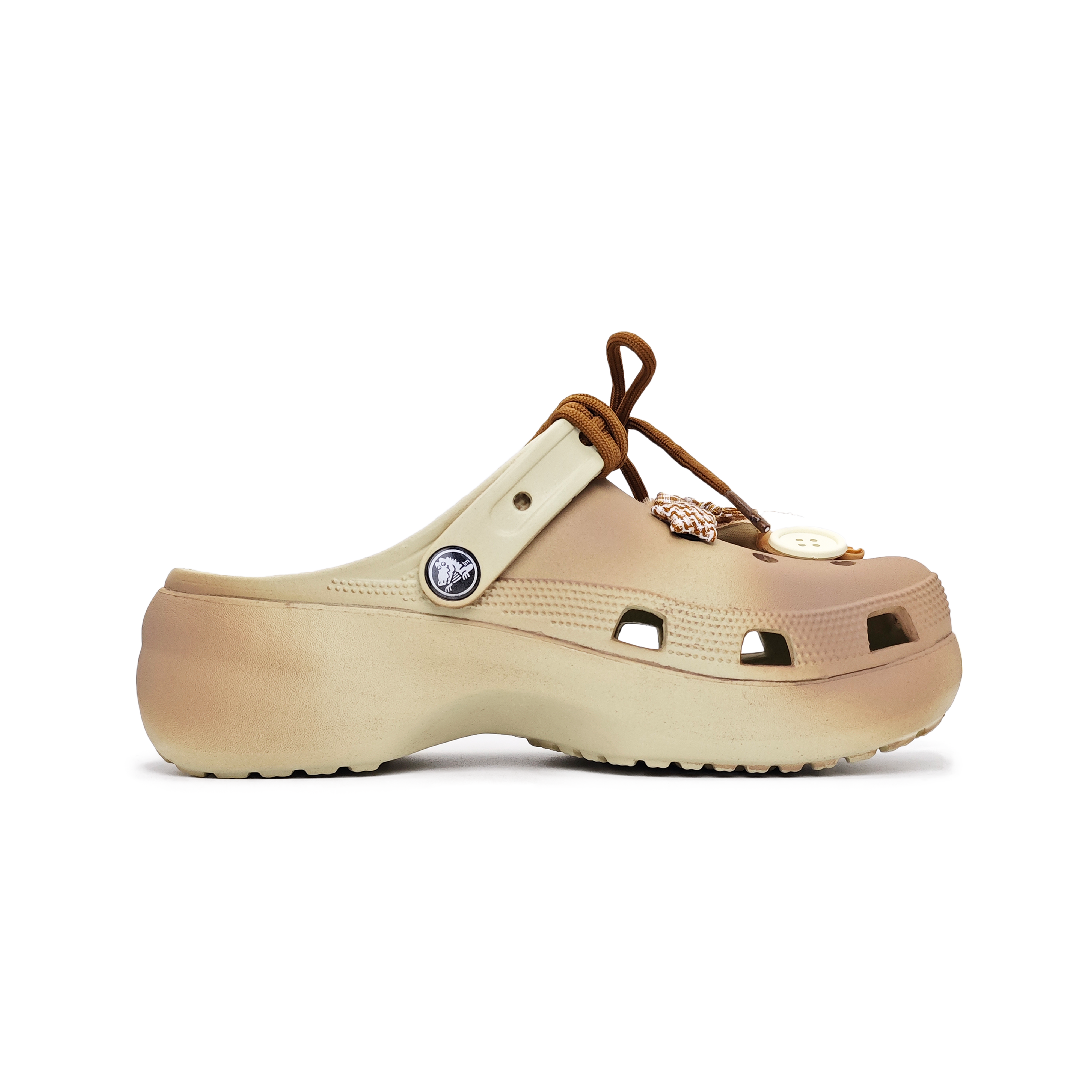 Crocs Classic Platform Clog Caramel Pudding Clogs Women's Linen