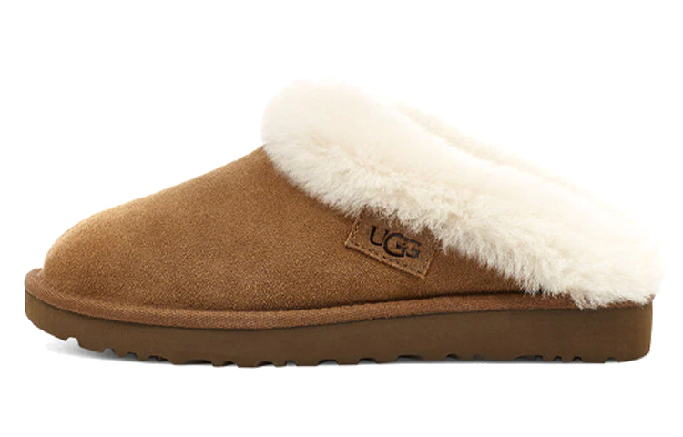 UGG Rubber Sole Odor Resistant Antibacterial Wrap toe Slippers Women's Chestnut