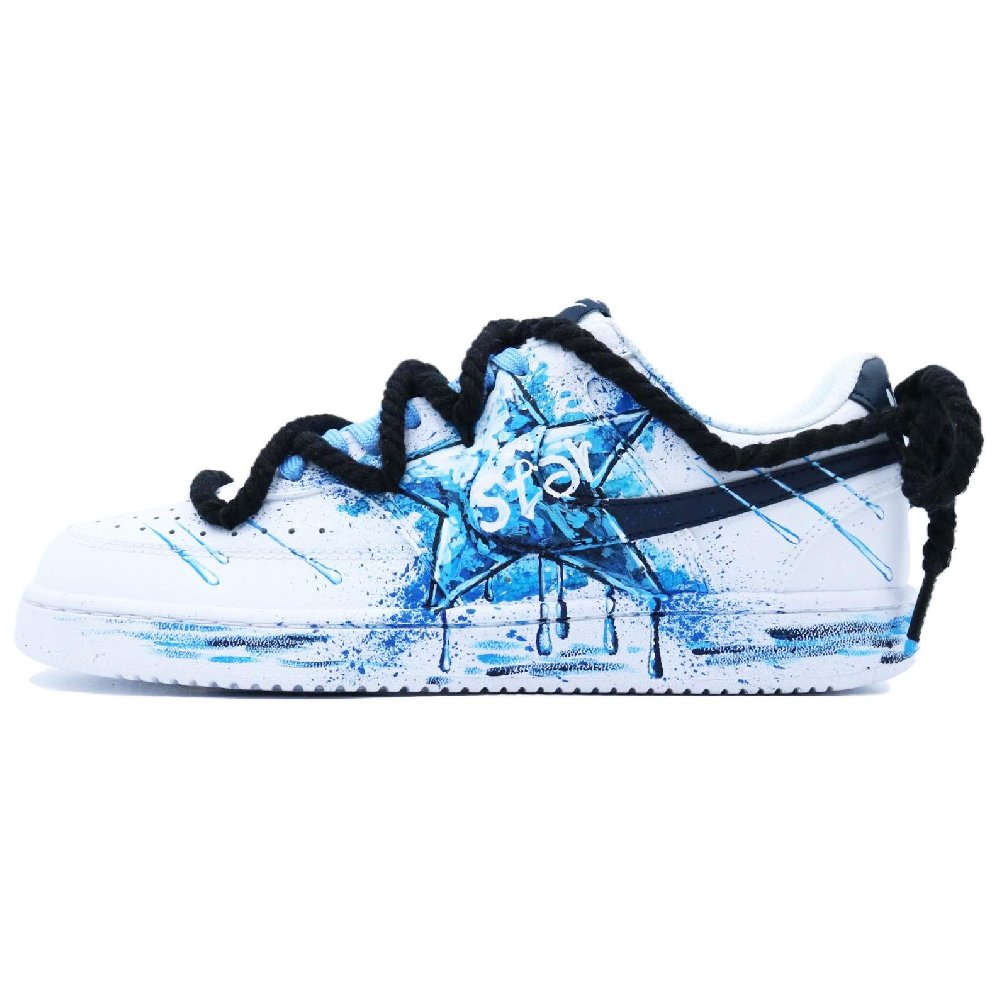 Nike Court Vision Star Century Anti-Slip Wear-Resistant Low-Top Skateboard Shoes Unisex Blue White