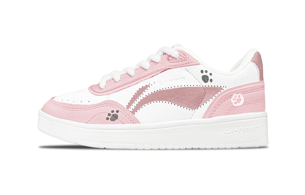 LiNing Su Abrasion Resistant Balance Lightweight Low Top Skateboard Shoes Women's Cherry Blossom Pink