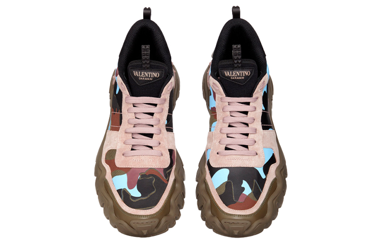 Valentino Rockrunner GARAVANI Lightweight Low Top Casual Shoes Men's Brown