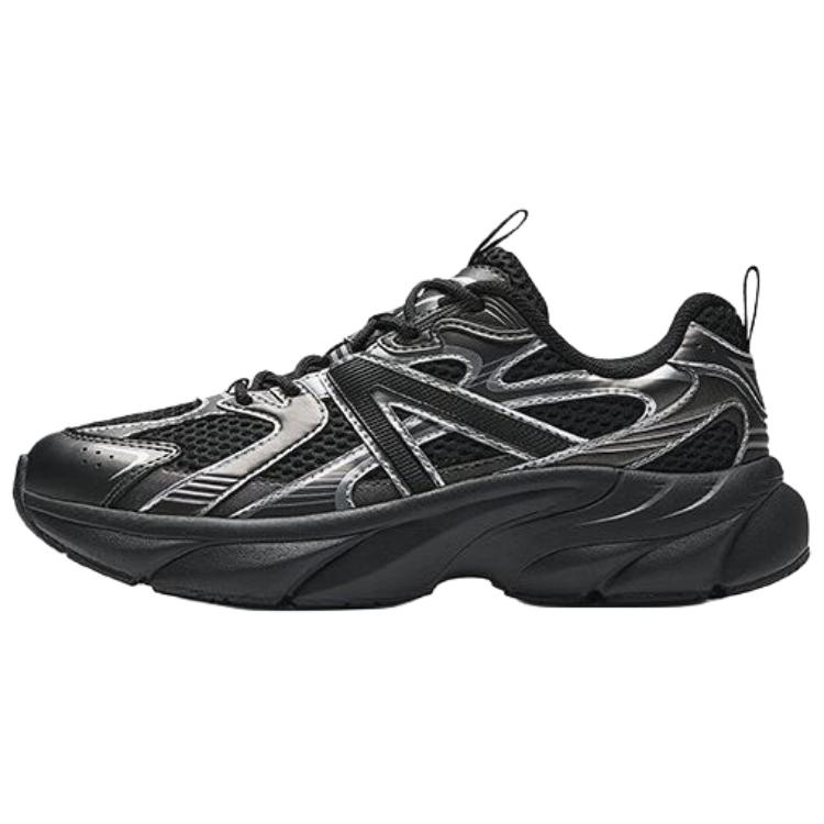Anta Shock Absorbers Slip Resistant Breathable Low Top Casual Shoes Women's Basic Black Silver