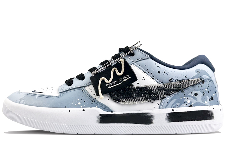 Nike SB Force 58 Anti-Slip And Wear-Resistant Breathable Low-Top Skateboard Shoes Unisex Carolina Blue