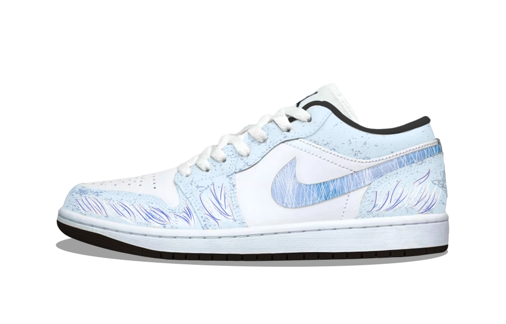 Jordan Air Jordan 1 Sky City Cushioning Low top Vintage Basketball Shoes Unisex Blue
