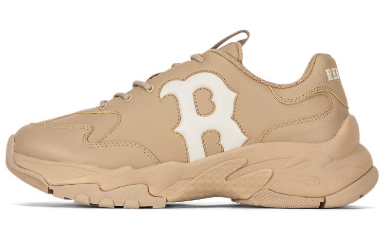 MLB Big Ball Chunky Cushioning Anti-Slip And Wear-Resistant Low-Top Chunky Sneakers Unisex Beige Yellow