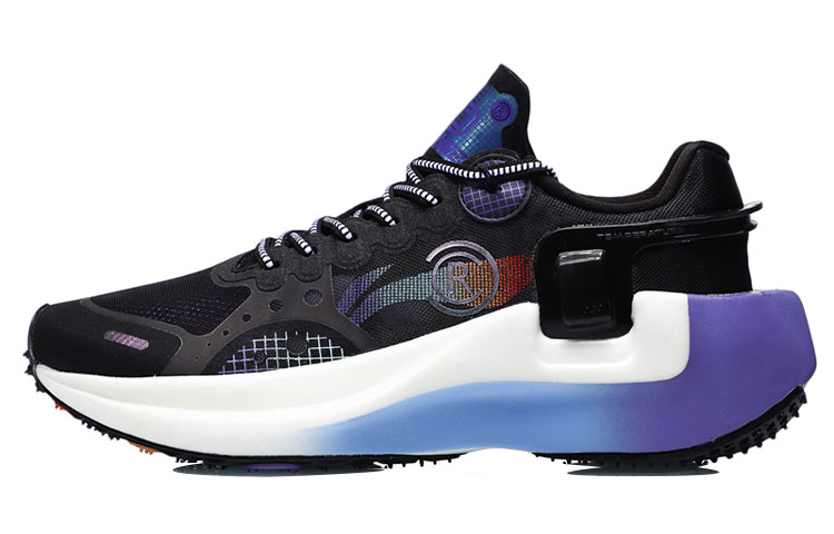 LiNing Ranger Cushioned Slip Resistant Abrasion Resistant Low Top Running Shoes Men's Black Purple