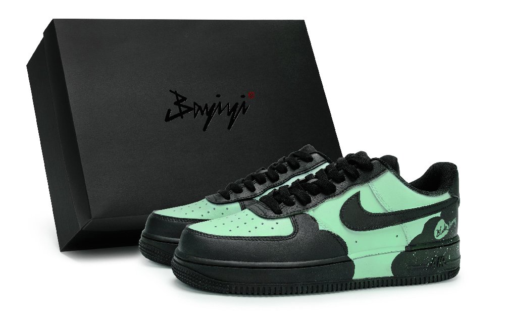 Nike Air Force 1 Low-Top Skateboard Shoes Unisex Black Green Purple