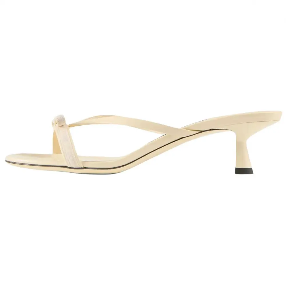 Jimmy Choo Slide Slippers 4.5cm Women's Cheese Milk Color