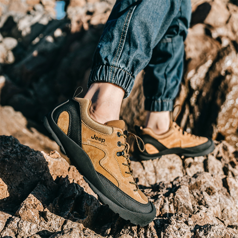 Jeep JEEP Wear-Resistant Low-Top Trekking Shoes Men's Earth Yellow купить в интернет-магазине Yoocart с быстрой доставкой по России.
