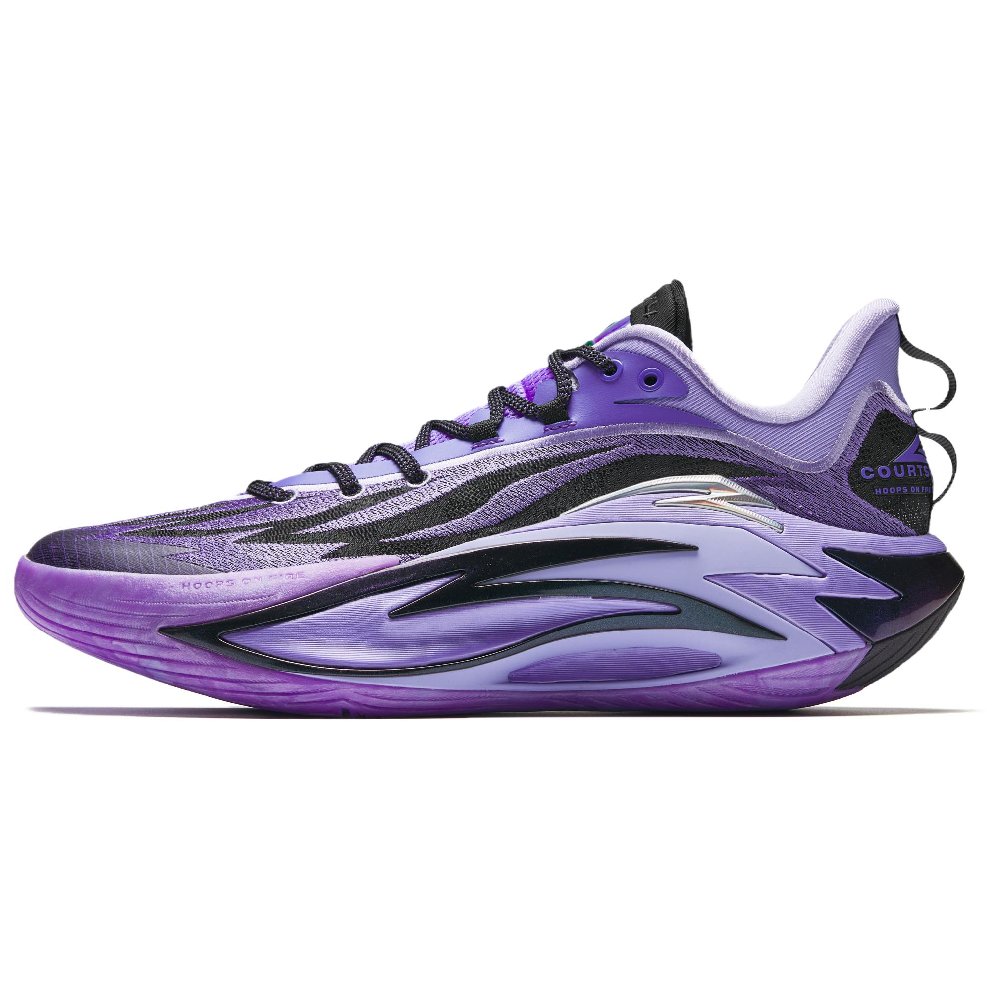 Anta Shock Wave 7 Anti Slip Wear Resistant Low Top Midfoot Carbon Plate Basketball Shoes Men's Purple