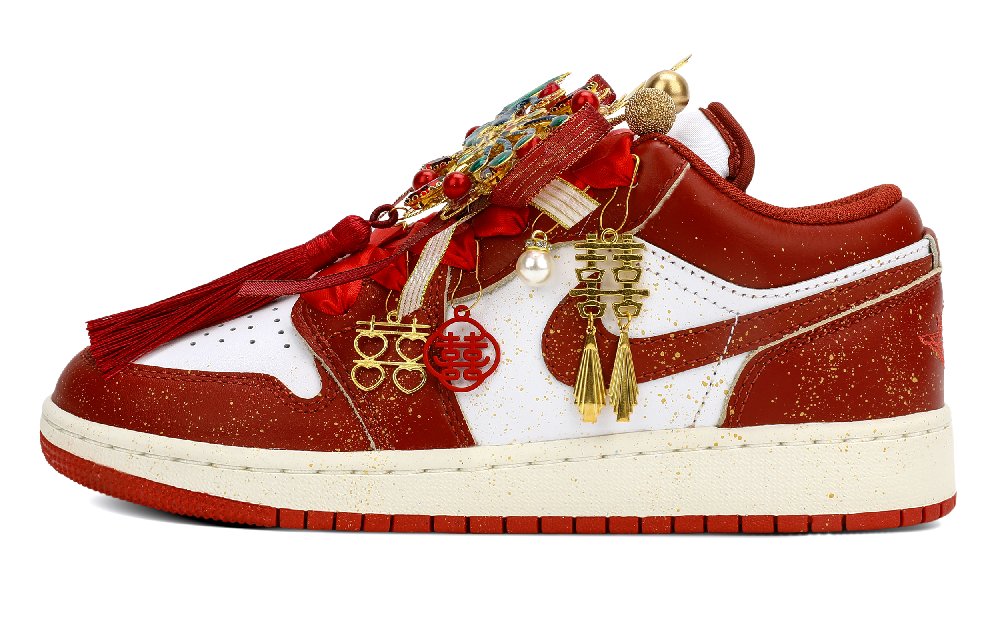 Jordan Air Jordan 1 Low Top Vintage Basketball Shoes Unisex Red