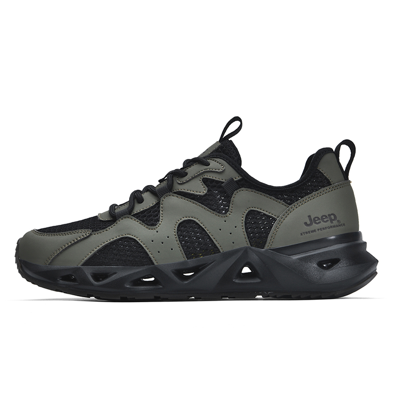 Jeep Anti-Slip Wear-Resistant River Trekking Shoes Unisex Black Green