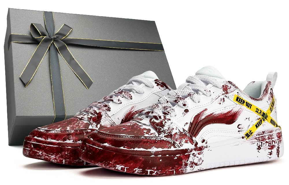 LiNing Acer Truncatum Abrasion Resistant Breathable Low Top Skateboard Shoes Women's White Red