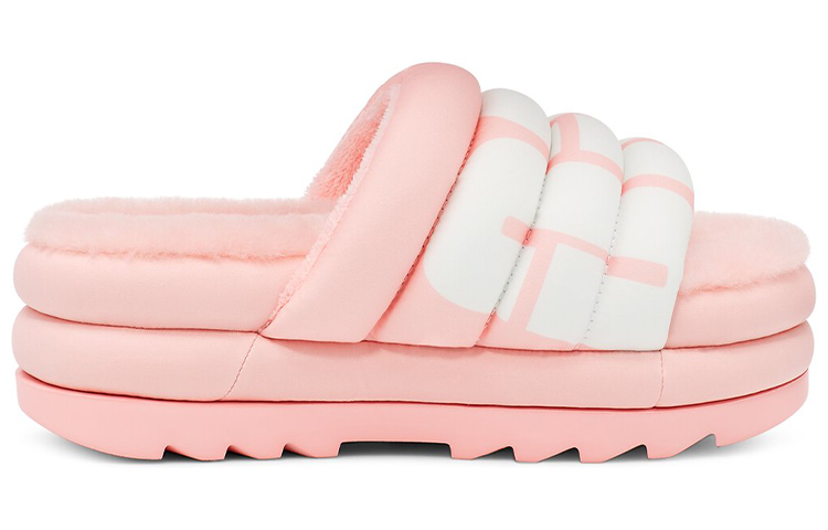 UGG Maxi Slide Logo Pink Scallop Women's