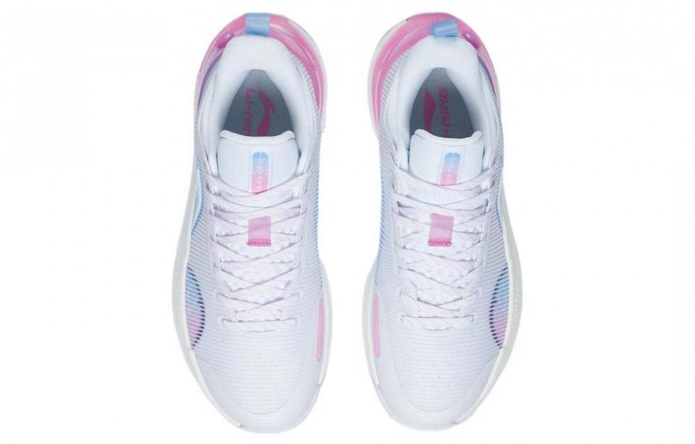 LiNing YuShuai Retro South Beach Anti-Slip Wear-Resistant Low-Top Basketball Shoes White Blue Pink