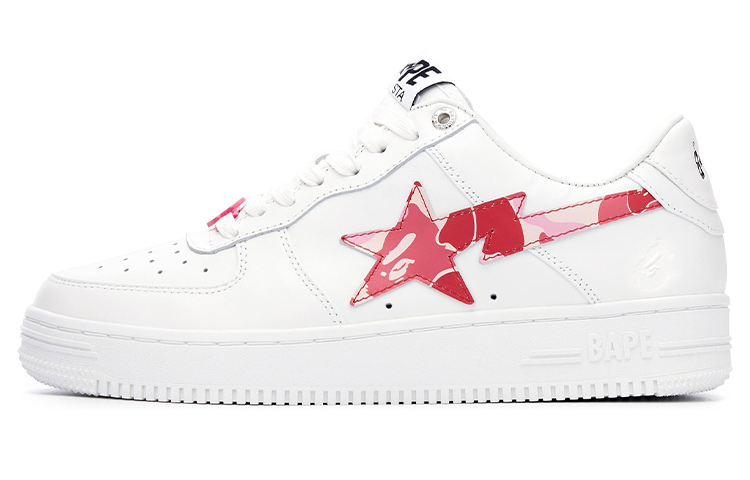 A BATHING APE Sta Low ABC Camo White Pink