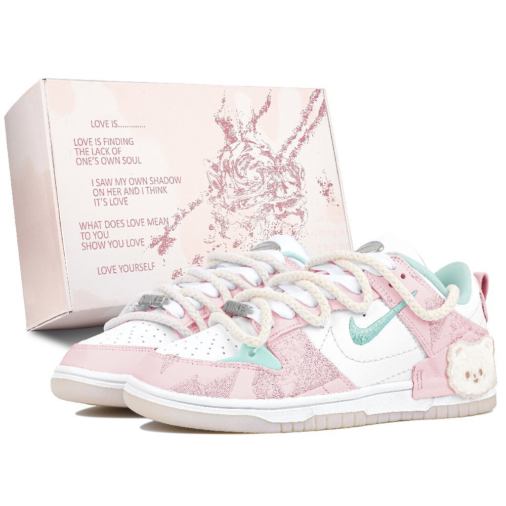 Nike Dunk Disrupt 2 Bear Lover Anti-Slip Wear-Resistant Low-Top Skateboard Shoes Women's Pink