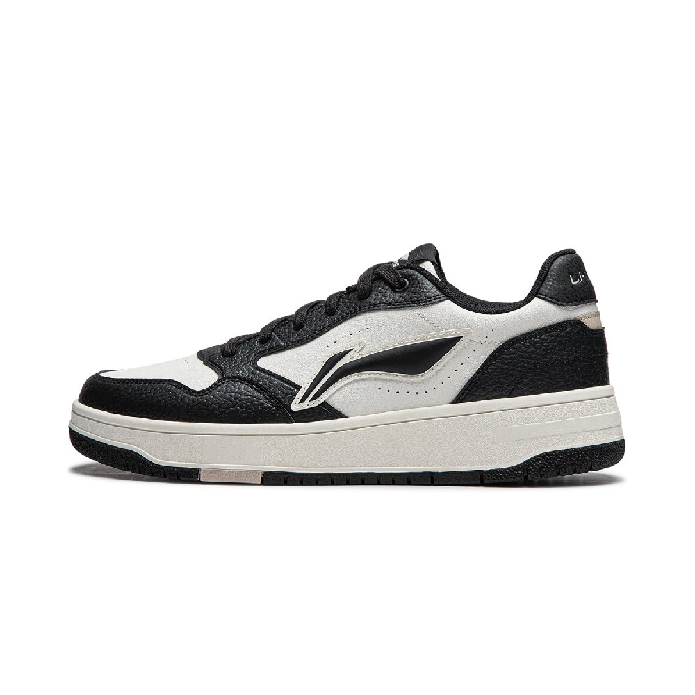 LiNing Tianji Soft Slip Resistant Cushioning Abrasion Resistant Low Top Skateboard Shoes Men's White Black