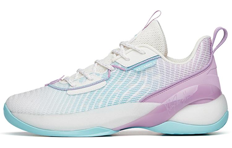 Anta Light Cavalry 7 Abrasion Resistant Breathable Low Top A Flash Bubble Basketball Shoes Men's White Blue Purple