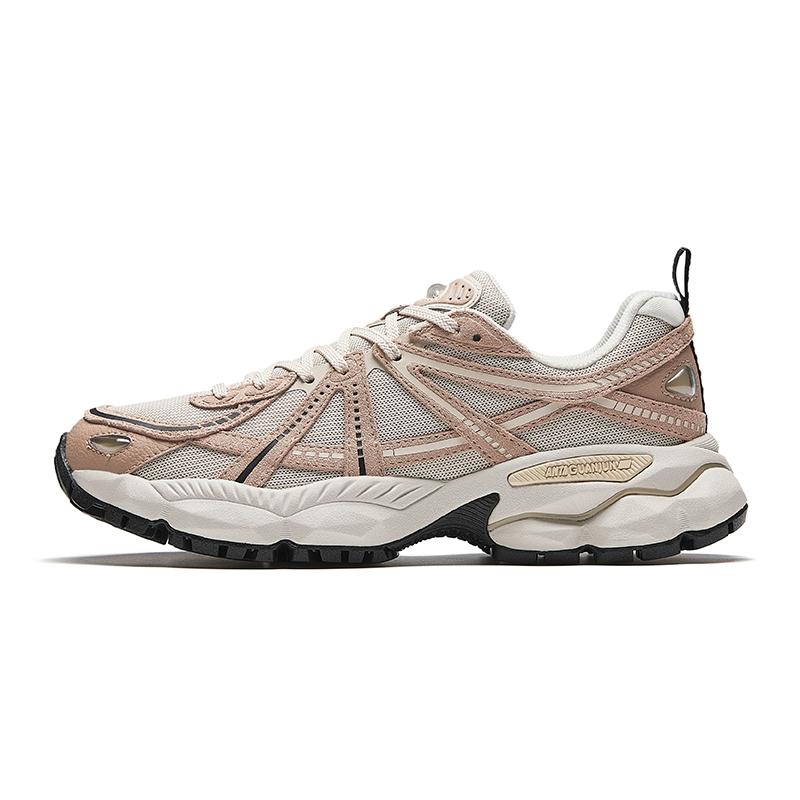 Anta Champion All-Weather Series Anti-Slip And Wear-Resistant Breathable Low-Top Chunky Sneakers Women's Gray Pink