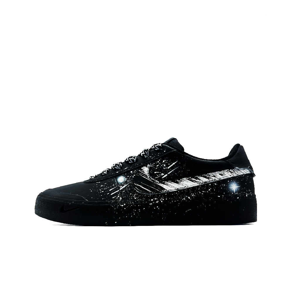 Nike Court Shot Abrasion Resistant Low Top Skateboard Shoes Men's Black White