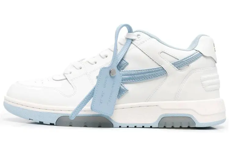 OFF WHITE Out Of Office Ooo Low Tops Embroidered Arrow White Light Blue