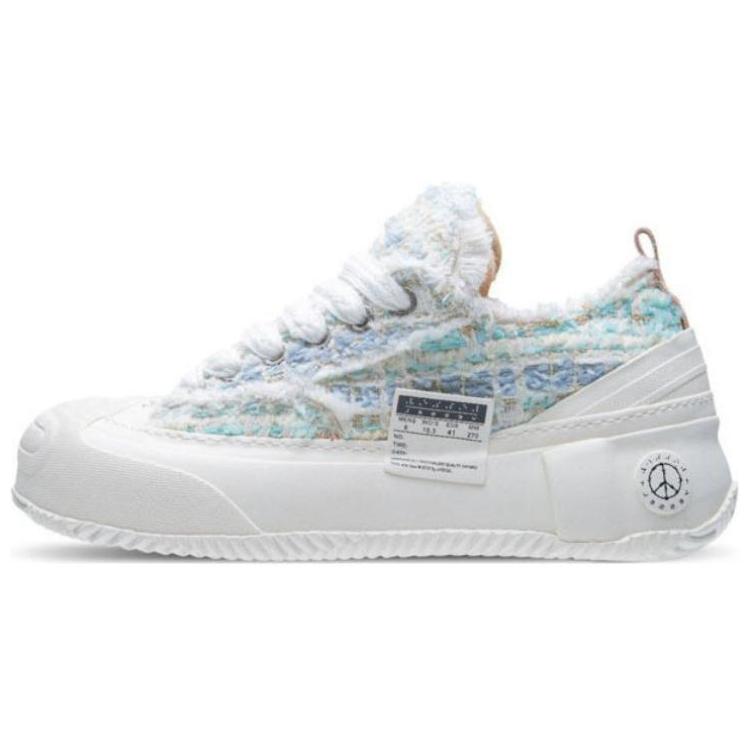 XVESSEL Canvas Shoes Unisex Low-Top White Blue