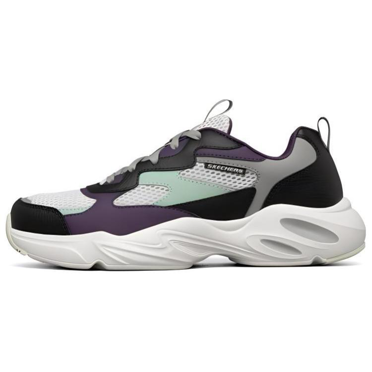 Skechers Stamina Airy Low Top Chunky Sneakers Men's White Purple Black