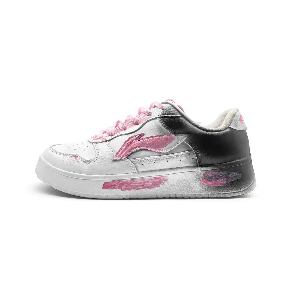 LiNing Pontoon Boats Shock Absorbers Abrasion Resistant Slip Resistant Low top Skateboard Shoes Unisex White Black Pink