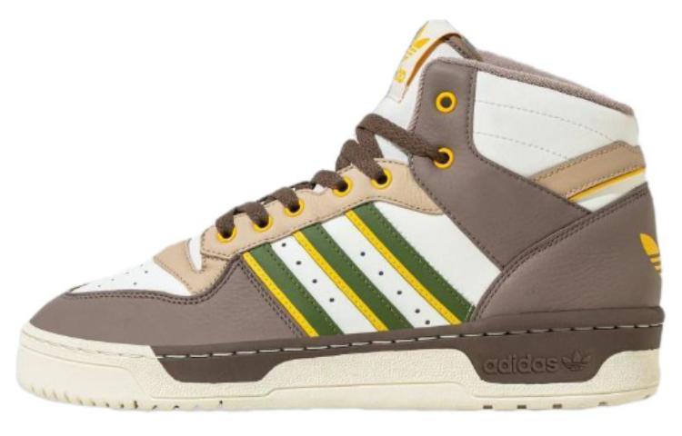 Adidas Originals Rivalry Durable Breathable Mid-Top Skateboard Shoes Unisex White Umber