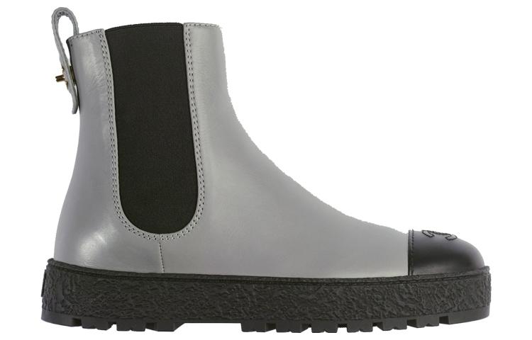 CHANEL Chelsea Shoes Women's Gray Black