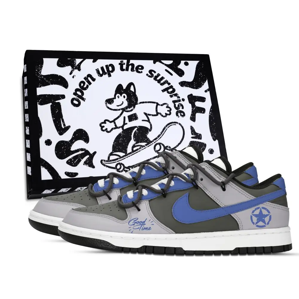 Nike Dunk Time Air Force Chronicles Slip Resistant Abrasion Resistant Low top Skateboard Shoes Unisex