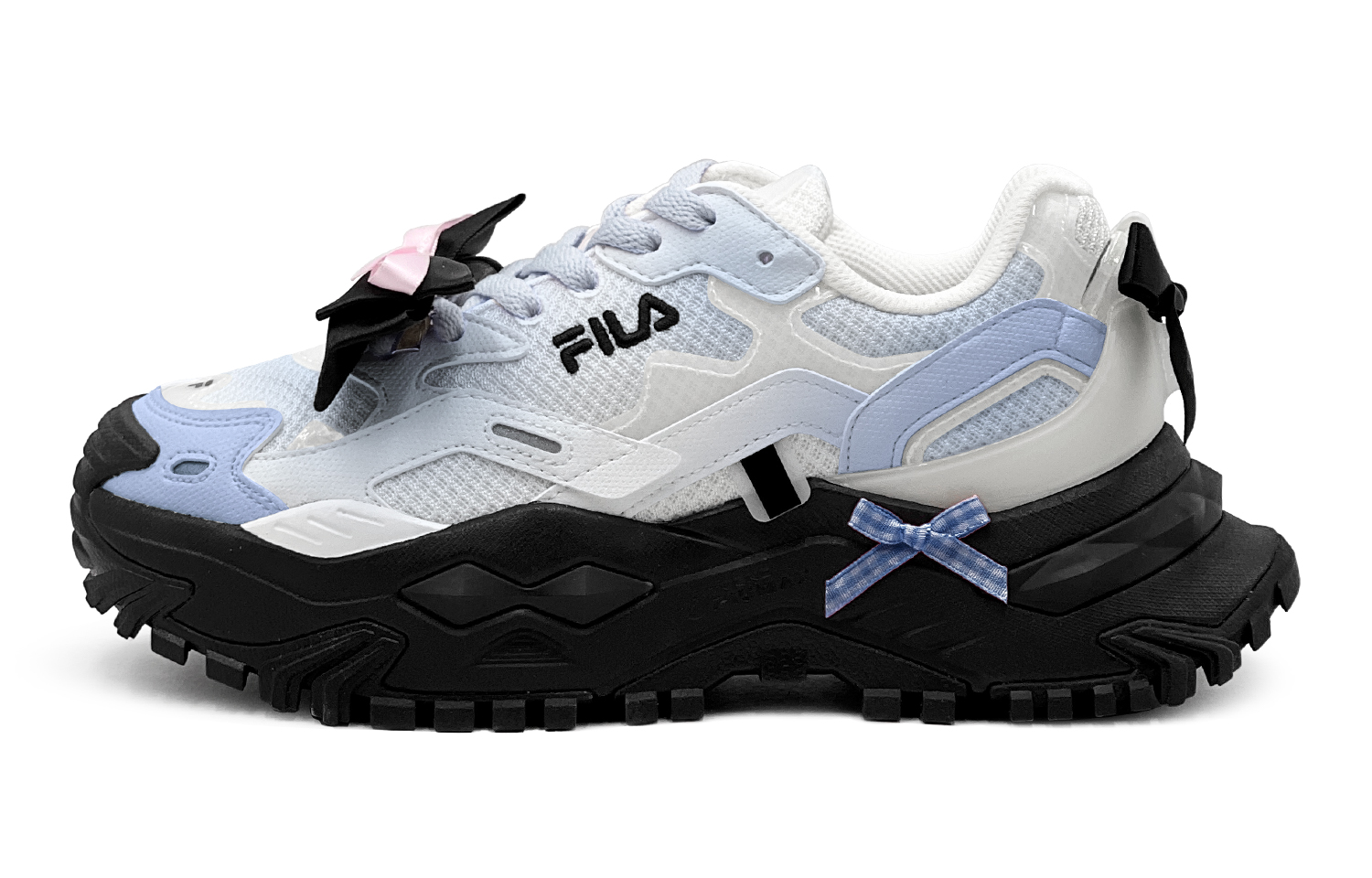 FILA Fusion Bianco, Blue Sky Bowknot, Fashion Versatile Low top Casual Shoes Women's