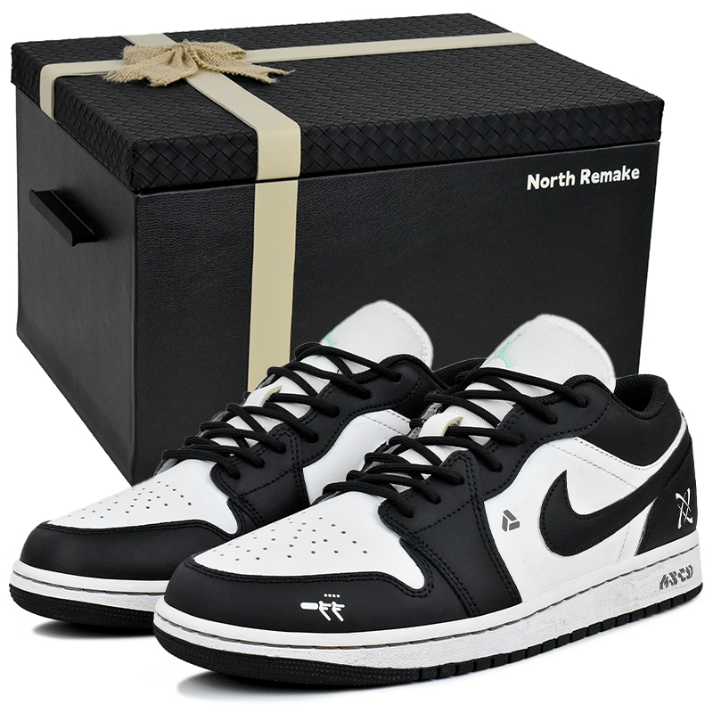 Jordan Air Jordan 1 Abrasion Resistant Low top Vintage Basketball Shoes Men's Black White купить в интернет-магазине Yoocart с быстрой доставкой по России.