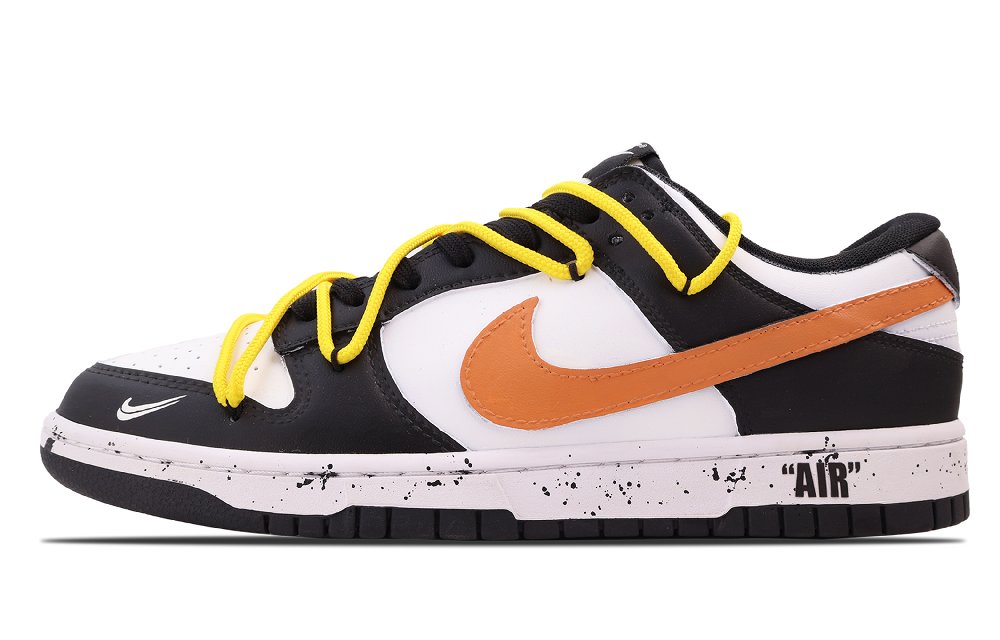 Nike Dunk Low Top Skateboard Shoes Men's Black Orange