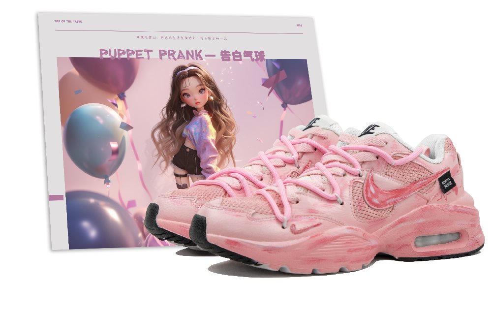 Nike Air Max Fusion Abrasion-Resistant Slip-Resistant Low-Top Running Shoes Women's Dirty Pink