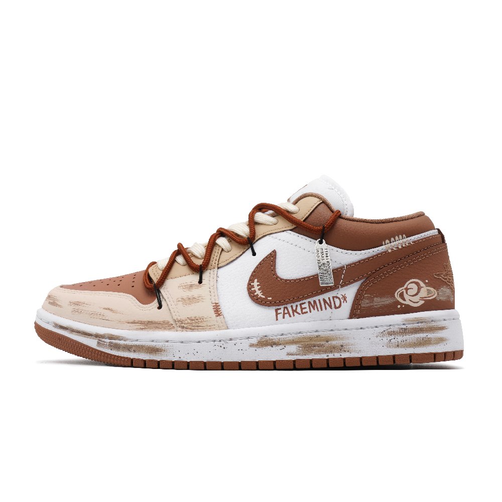 Jordan Air Jordan 1 Twelve Stars Anti Slip Wear Resistant Low Top Vintage Basketball Shoes Unisex Brown