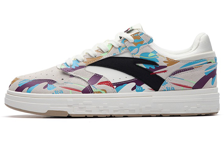 Anta Wear resistant And Lightweight Low top Skateboard Shoes Men's White Blue Purple