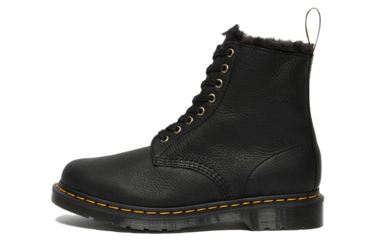 Dr. Martens 1460 Pascal Fur Lined Ankle High Top Retro Martin Boots Unisex Black