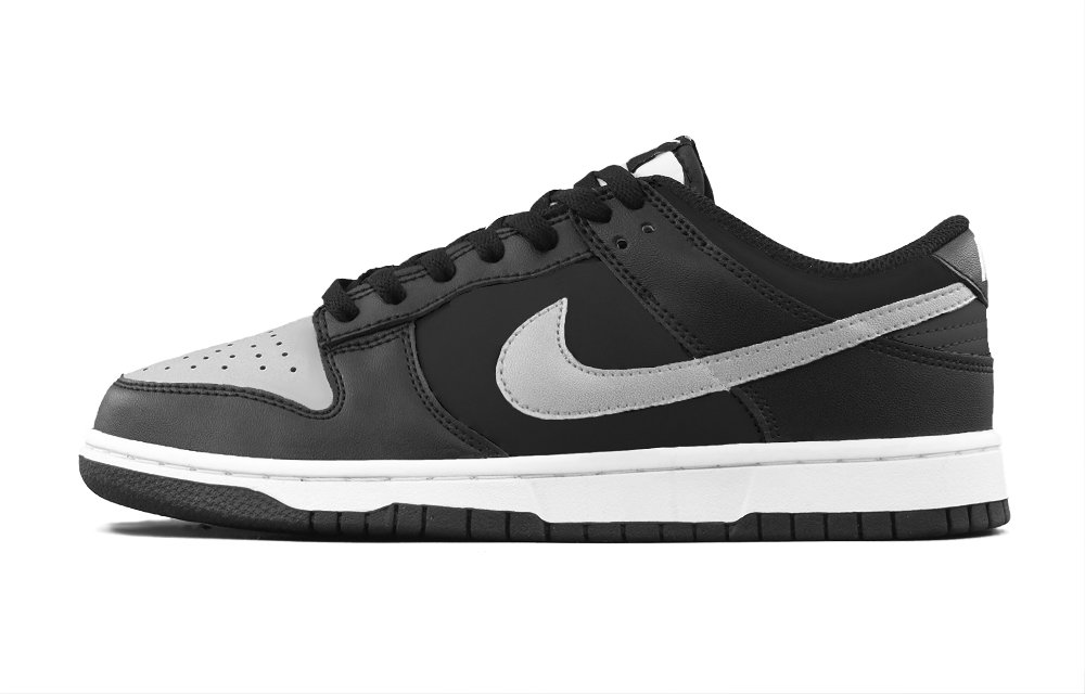 Nike Dunk Abrasion Resistant Low top Skateboard Shoes Unisex Gray Black