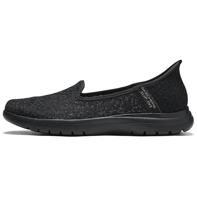 Skechers Cushioning Breathable Low-Top Casual Shoes Women's All Black
